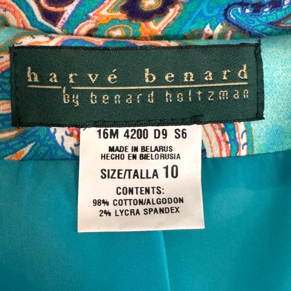 Harve Benard Bright Colorful Paisley Jacobean Leopard Lined Jacket Wm's 10 NWT - Picture 6 of 6